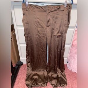 Silk/ Satin Old Navy Pants Size Large Brown
